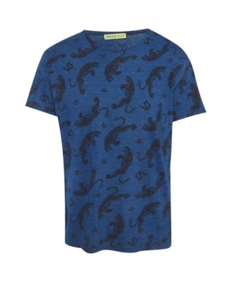 Men's Tiger Print Jersey Crew Neck T-Shirt