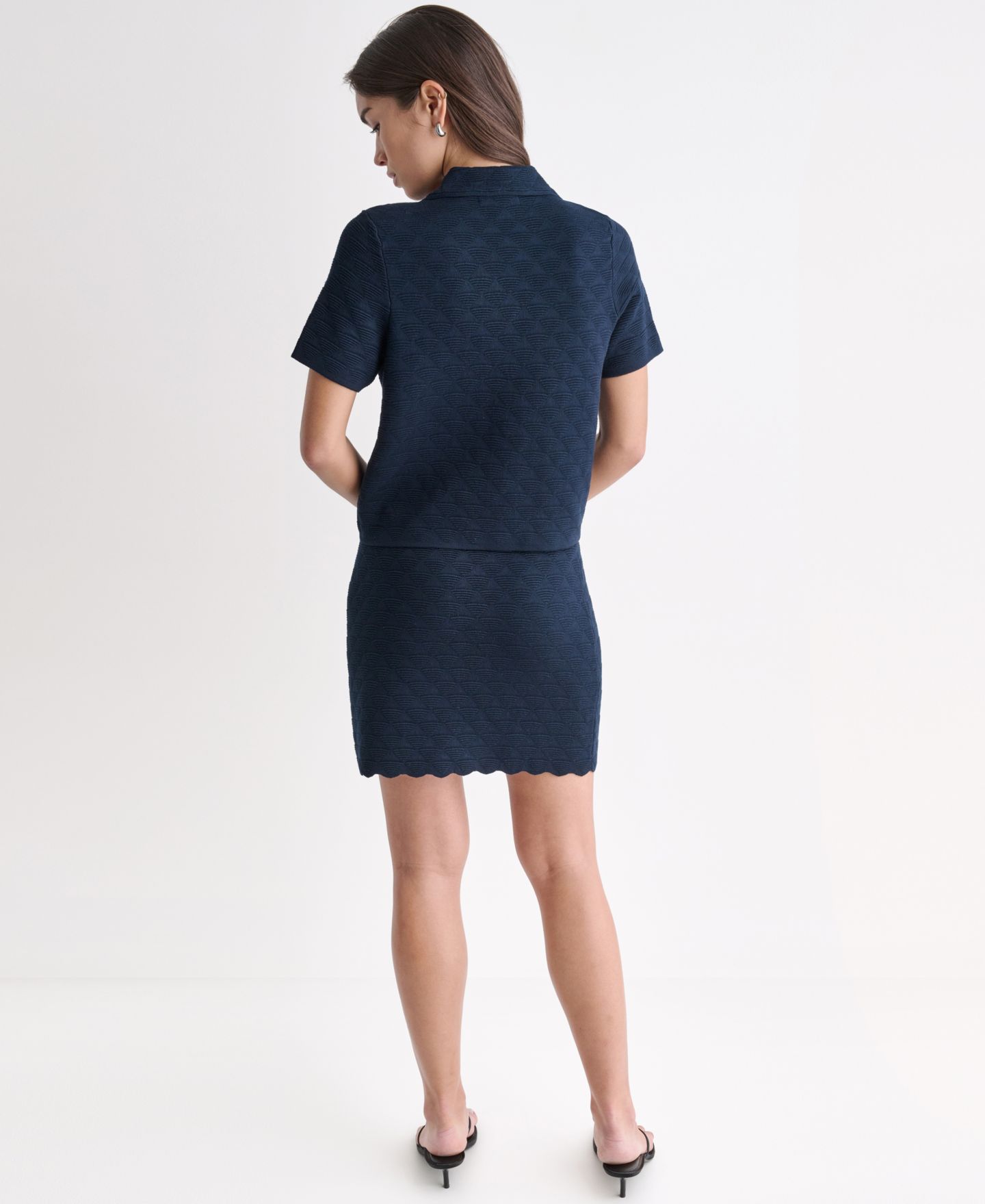 Женская куртка BCBG Collared Button-Front, цвет: Глубокий морской — фото 5