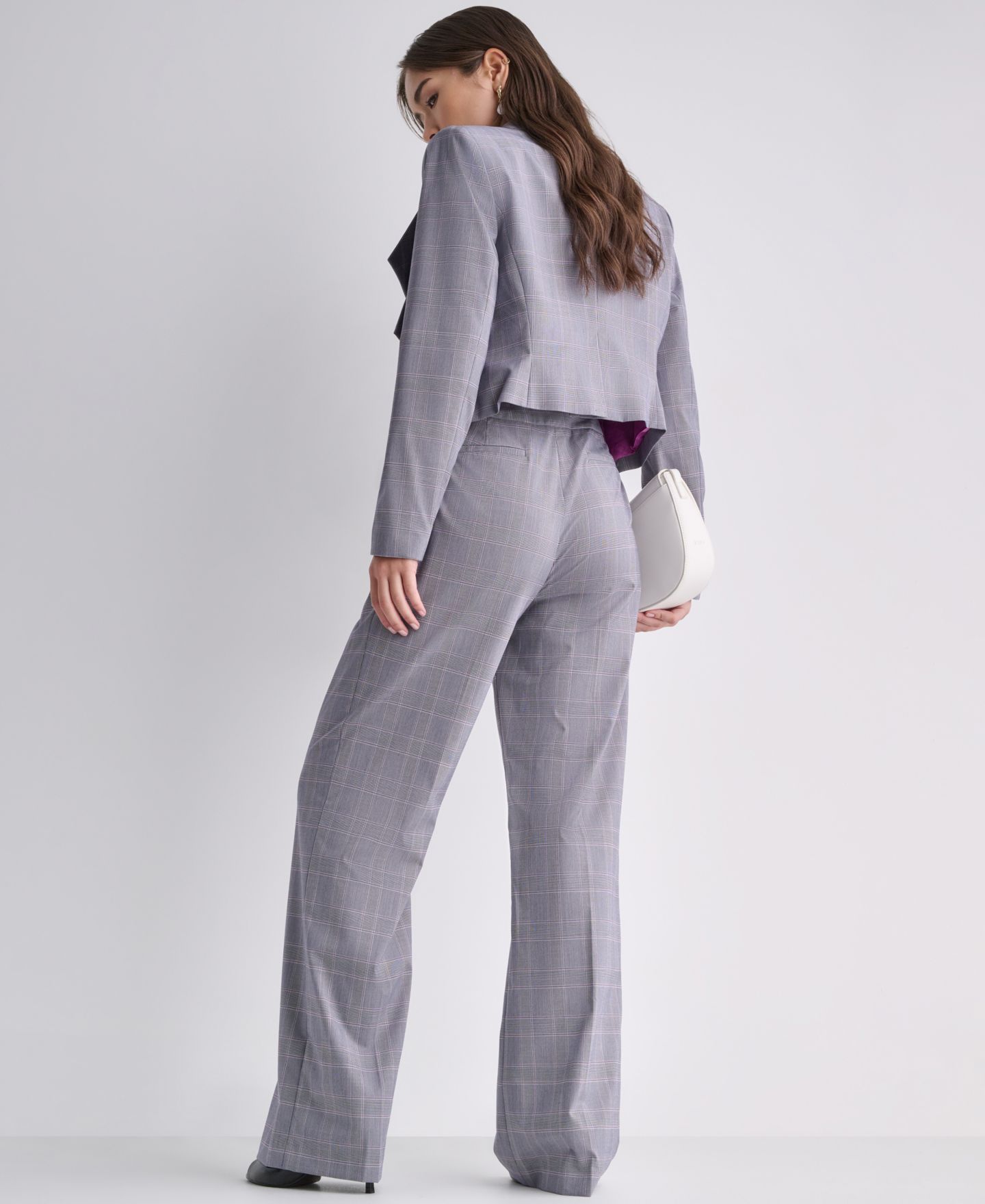 Женский пиджак BCBG Ruffle-Front Blazer, цвет: Орхидея теневой разноцветный — фото 9