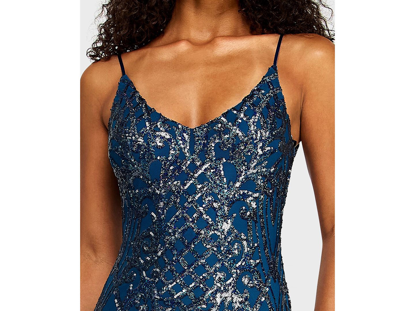 Женское платье B Darlin Juniors' V-Neck Pattern Sequin Spaghetti Strap Bodycon Mini, цвет: Бирюзовый — фото 4