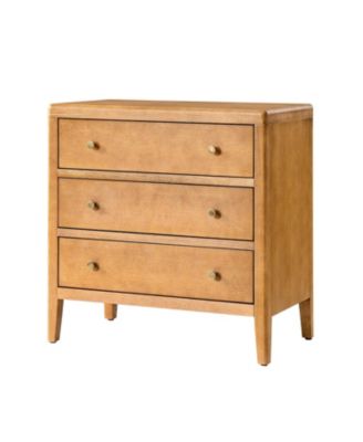 Vettorello Modern 28"W 3-Drawer Solid End Table with Integrated Power Station