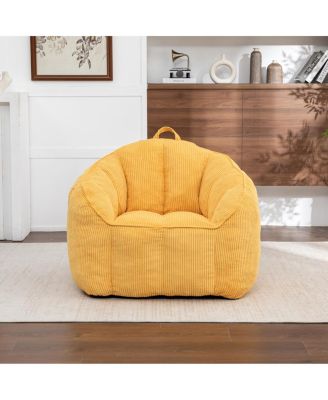 Giant Corduroy Bean Bag Chair with Armrests for Adults and Teens