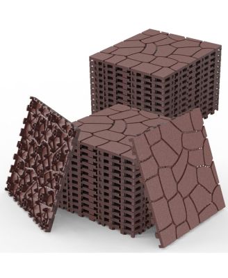 12inch  Stone Texture Interlocking Patio Deck Tiles