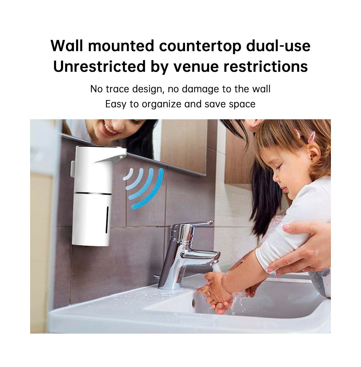 Topteng Touchless Foam Soap Dispenser – 11.8oz Wall Mount, Rechargeable and 3 Level Foam