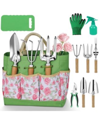 Garden Tool Set Stainless Steel Heavy Duty Floral Tote Kit