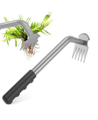 Weed Puller Manganese Steel 5-Tine Rubber Handle Garden Tool