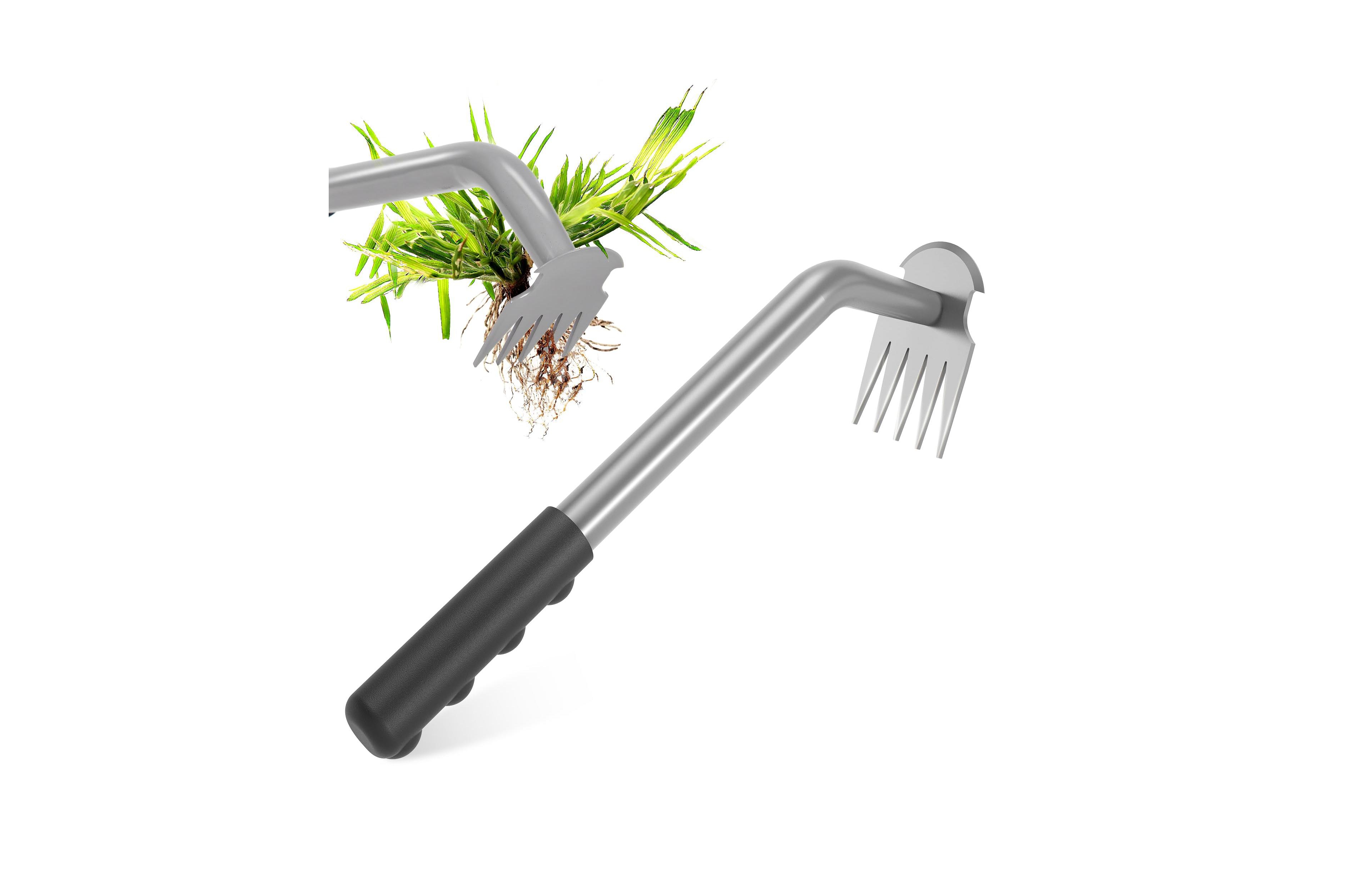 Xdovet Weed Puller Manganese Steel 5-Tine Rubber Handle Garden Tool