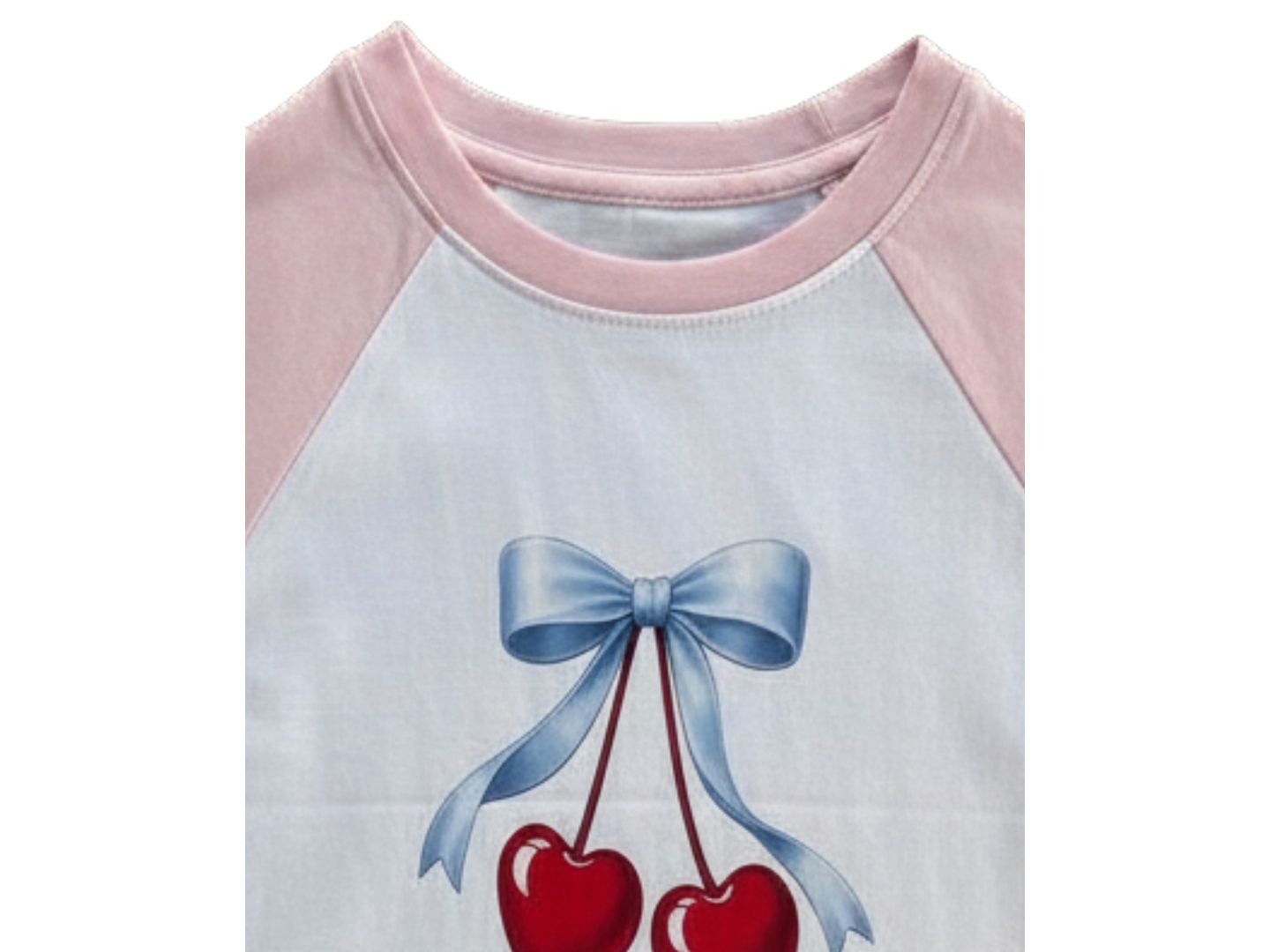 Футболка With Jules Print Raglan Sleeve Crewneck T-Shirt для девочек, цвет: Светлый розовый / Белый — фото 3