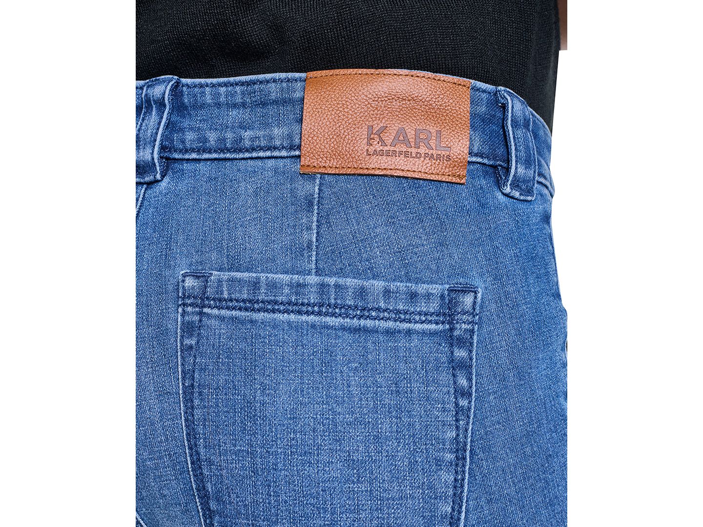 Женские джинсы KARL LAGERFELD PARIS Petite Button-Fly, цвет: Стальной синий — фото 6