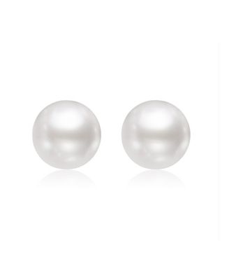 Women Freshwater Pearl White Gold Vermeil Studs