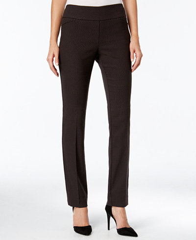 Charter Club Cambridge Patterned Pull-On Slim-Leg Pants, Only at Macy's