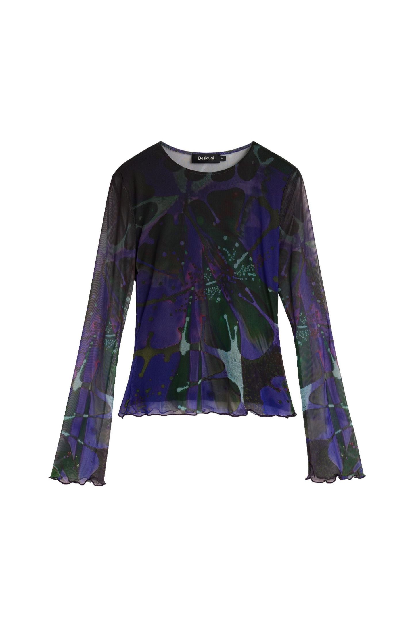 Женская футболка Desigual Printed tulle T-shirt M. C. Lacroix, цвет: Тёмный синий — фото 5