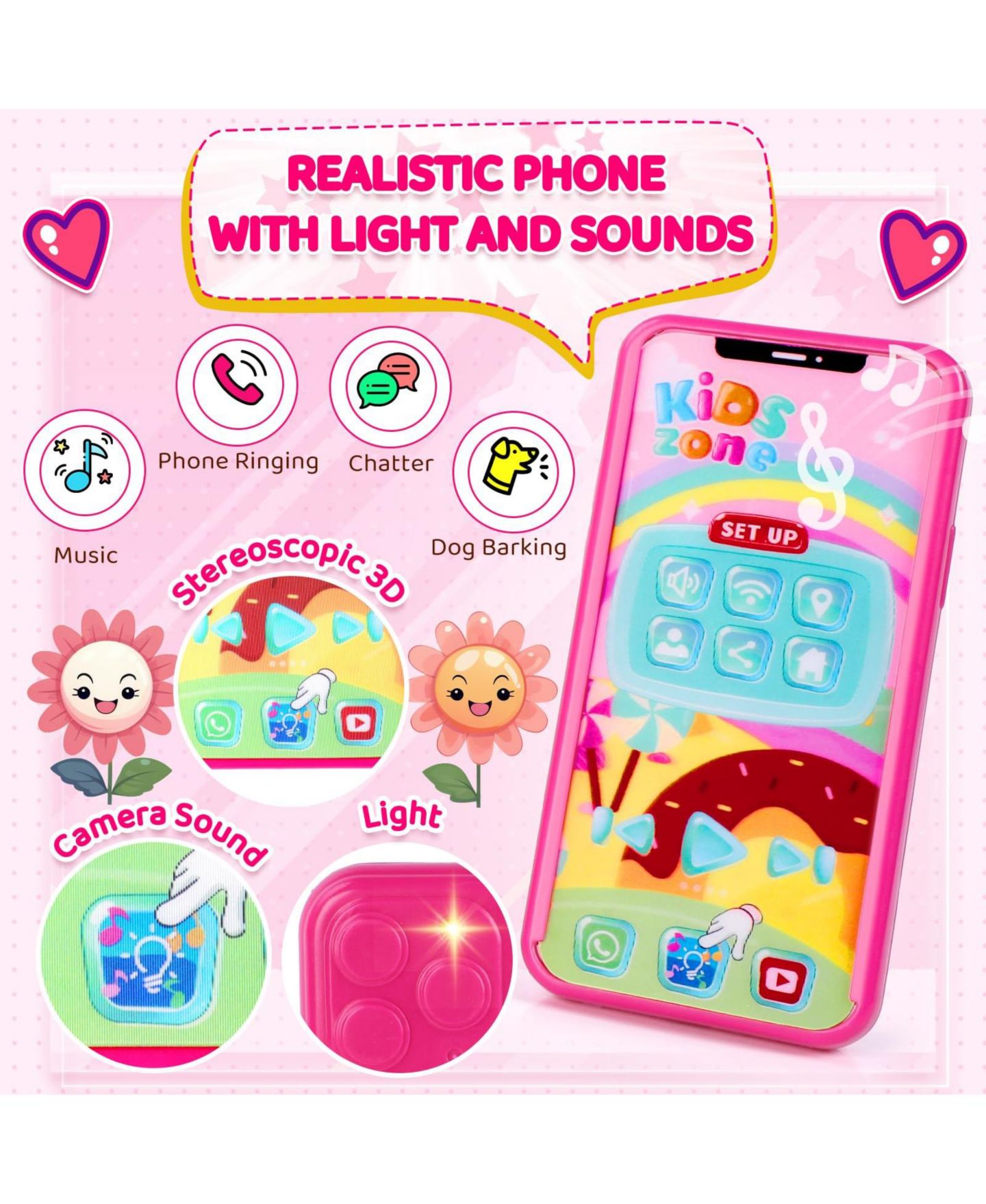 Детские игрушки GNUADZ Princess Makeup 28-Piece Play Set, Ages 5+, цвет: Розовый — фото 3