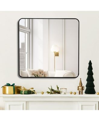 36" x 36" Gold Bathroom Vanity Mirror, Modern Square Wall Mirror with Metal Frame for Entryway and Bedroom
