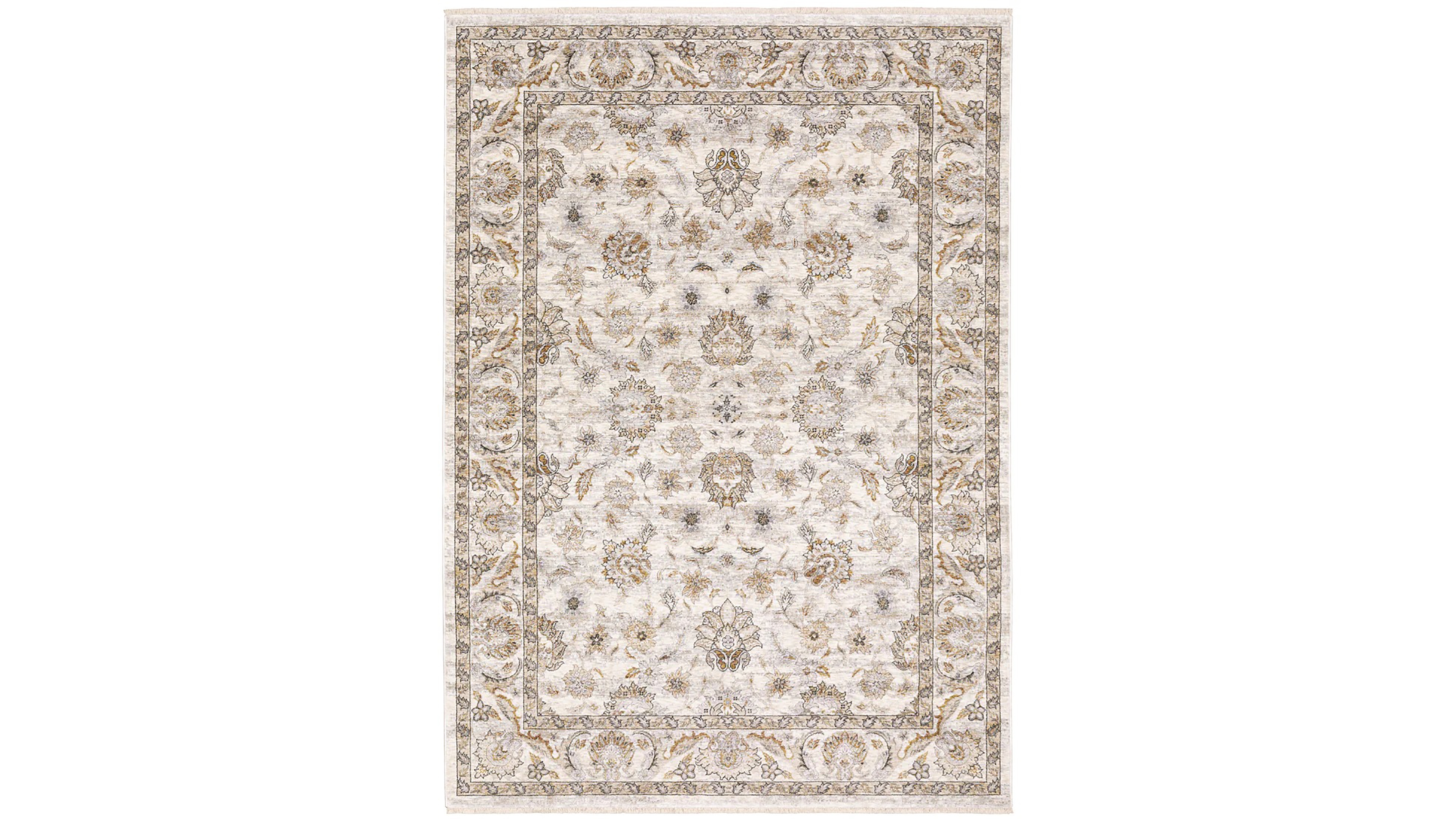 Oriental Weavers Maharaja 70E Ivory and Gray 6'7" x 9'6" Area Rug