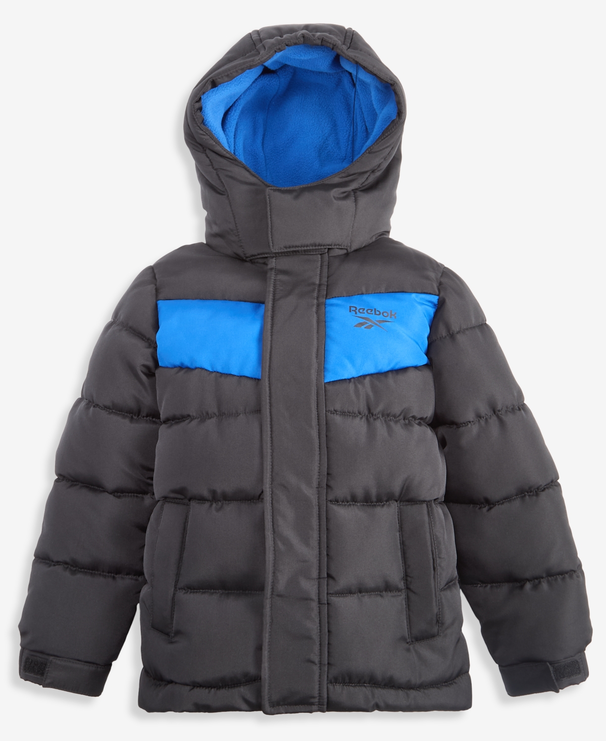 Reebok Toddler Boys' 2T-5T Hooded Fleece-Lined Colorblocked Puffer Jacket
