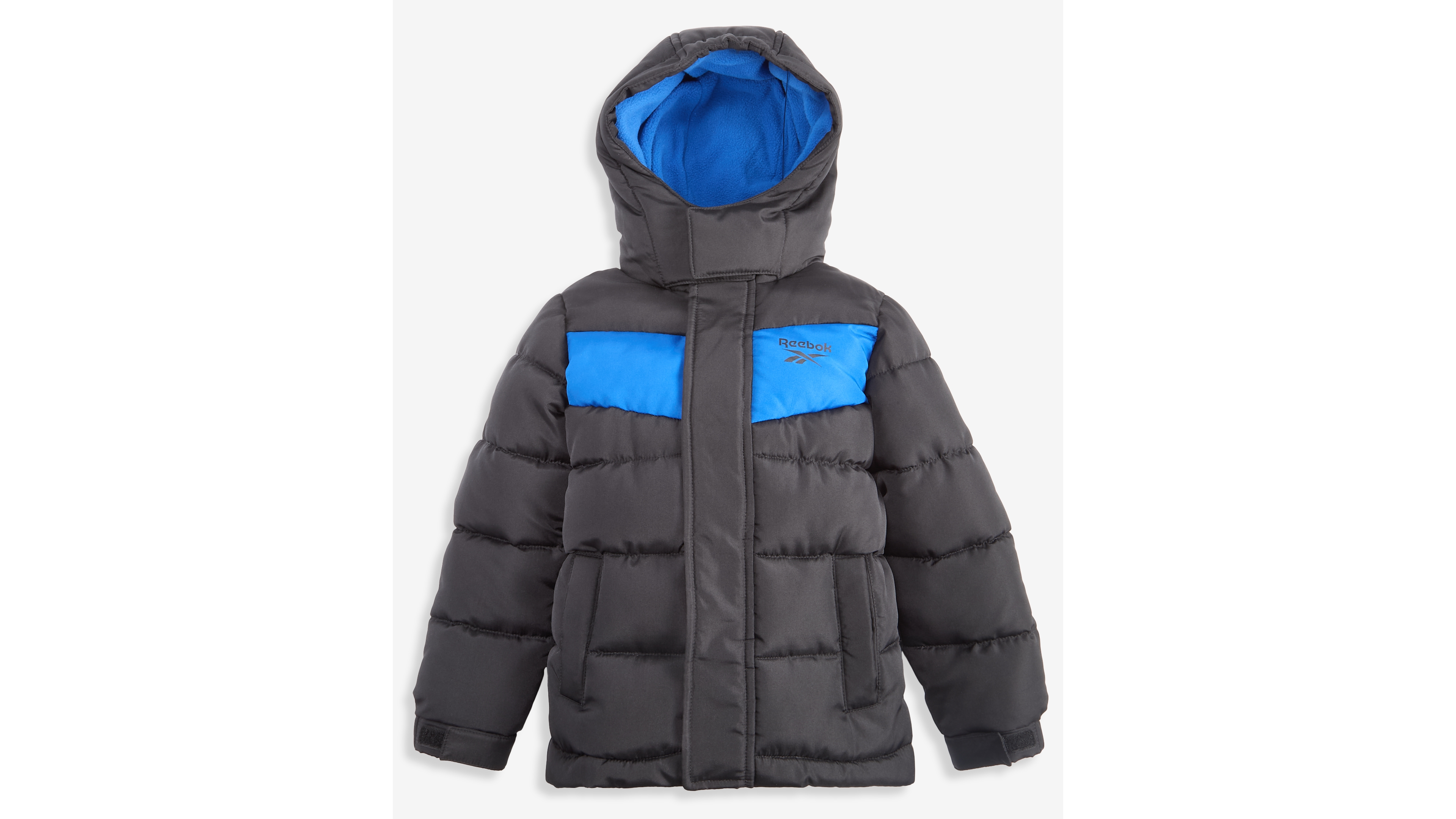 Reebok Toddler Boys' 2T-5T Hooded Fleece-Lined Colorblocked Puffer Jacket