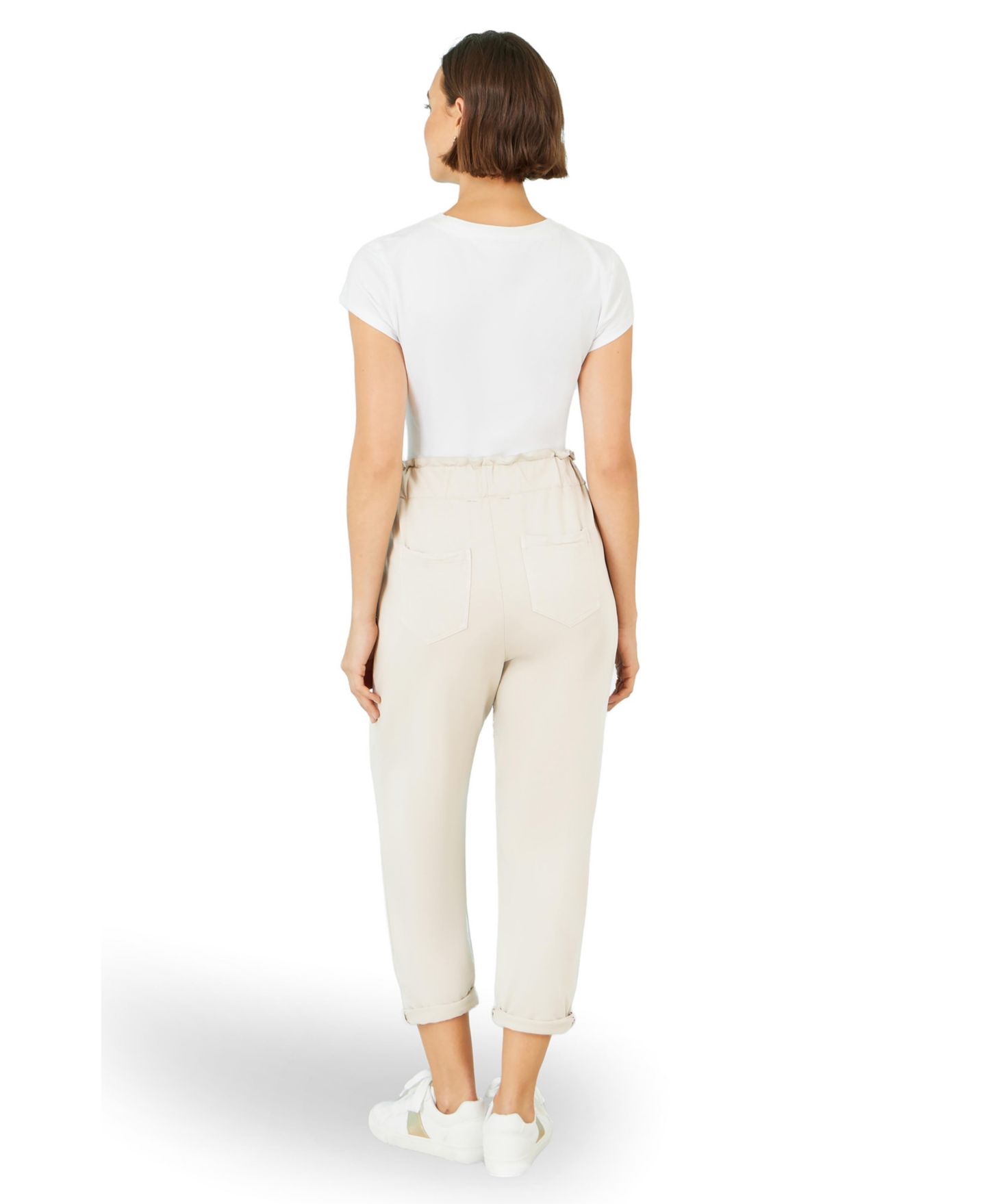 Женские брюки Yumi Cotton Relaxed Stretch, цвет: Меловой — фото 3