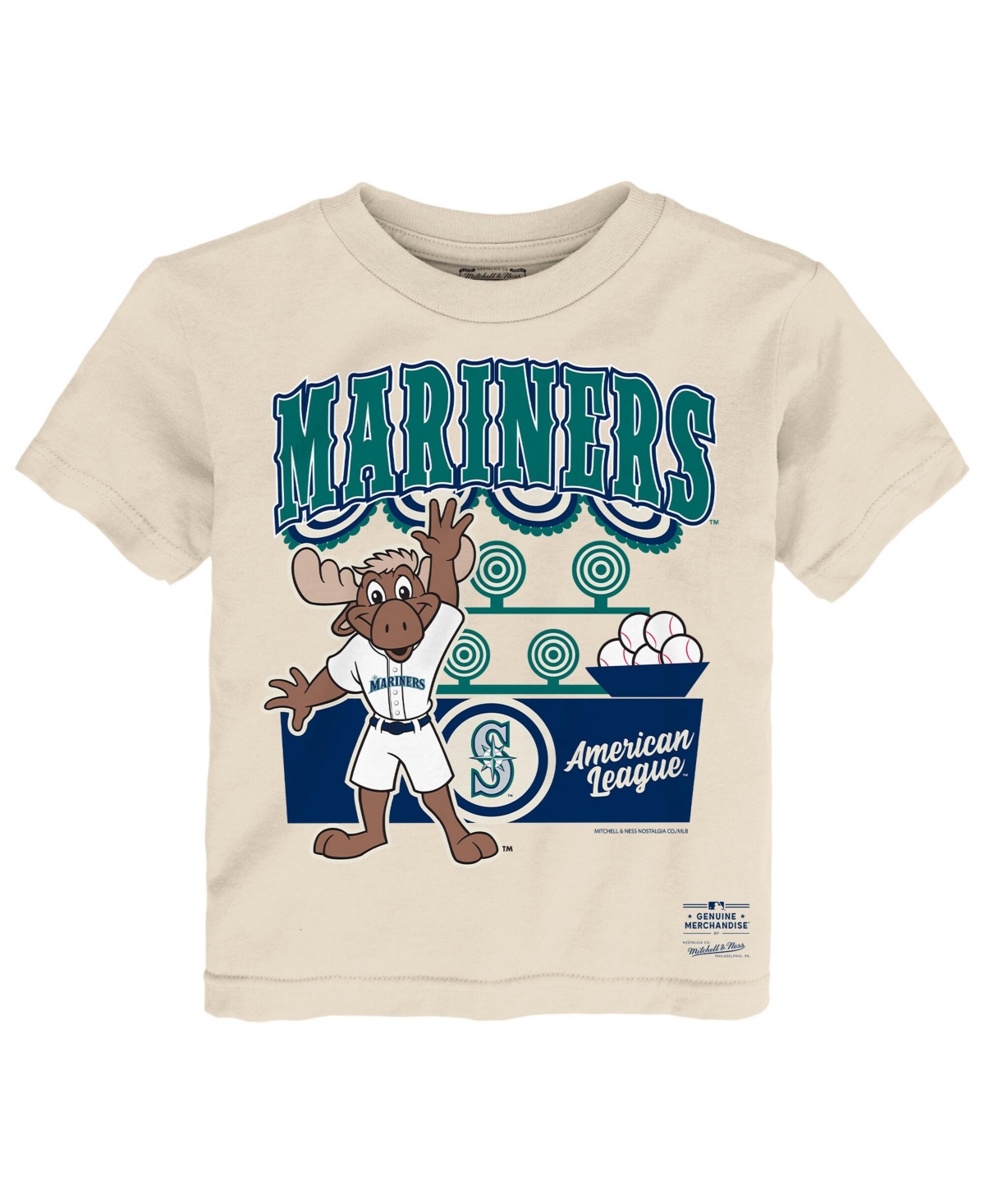 Mitchell & Ness Toddler Cream Seattle Mariners Step Back Up T-Shirt