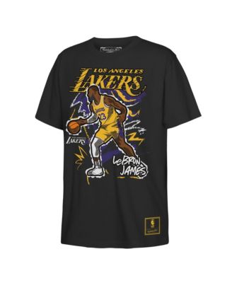 Big Boys and Girls LeBron James Black Los Angeles Lakers Chalked Up Player T-Shirt