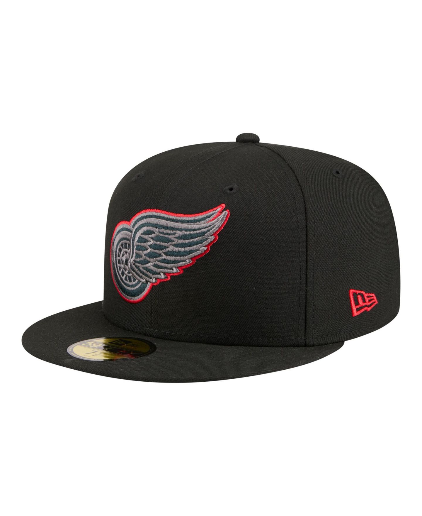 Мужская кепка New Era Black Detroit Red Wings Color Pop 59FIFTY Fitted Hat — фото 1