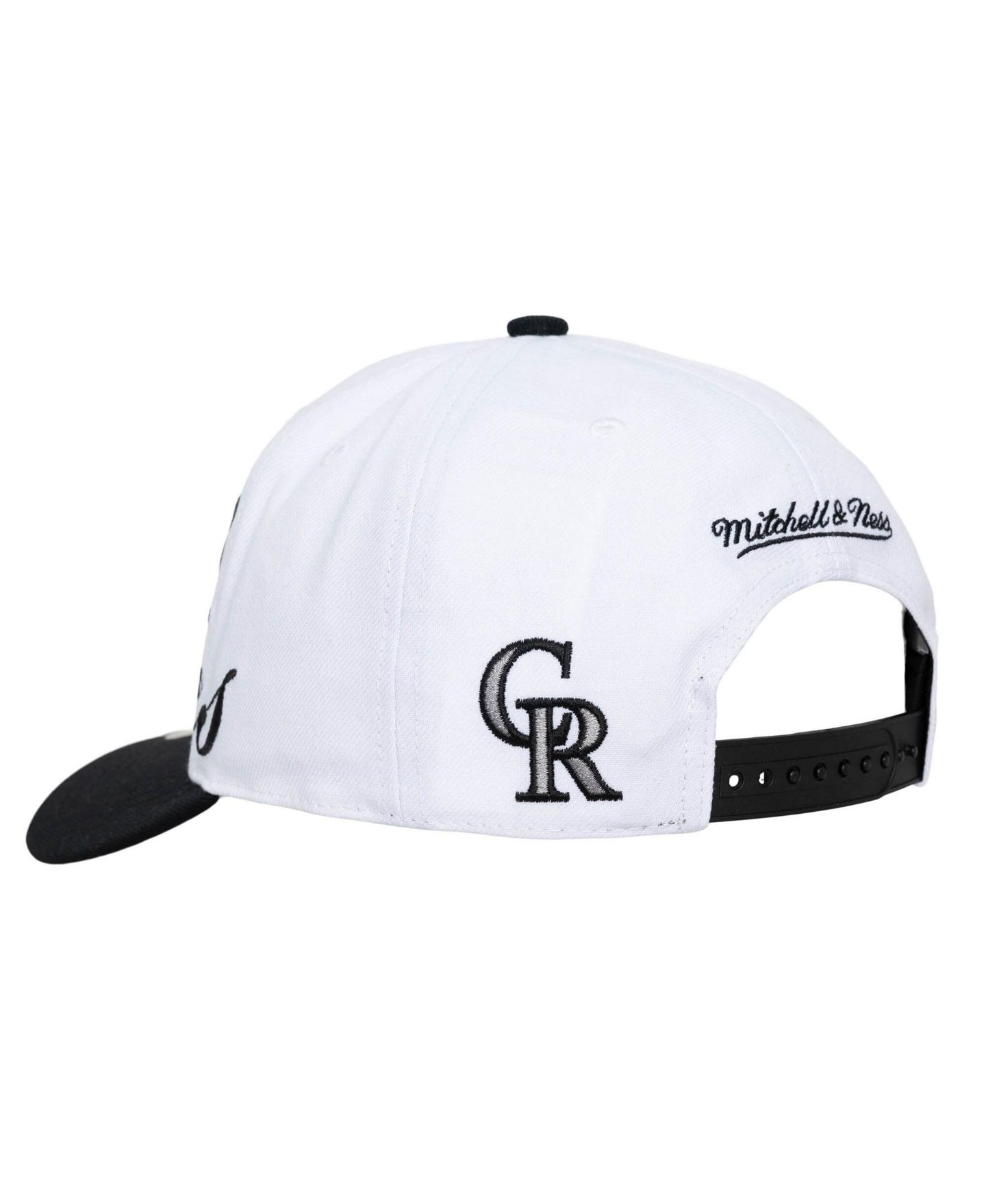 Кепка Mitchell & Ness White/Black Colorado Rockies XL Script Pro Crown Adjustable Hat — фото 4