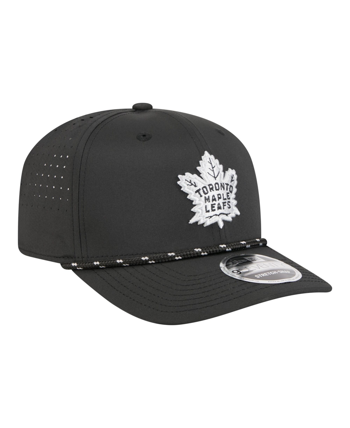 New Era Men's Black Toronto Maple Leaf's Sport Vented 9SEVENTY Rope Adjustable Hat
