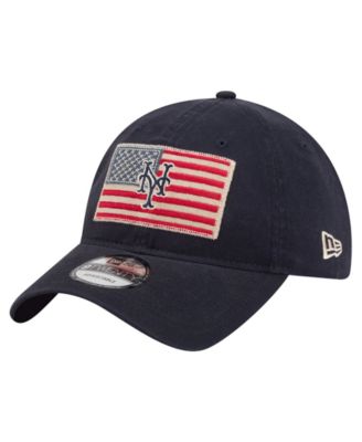 Men's Navy New York Mets Americana Flag 9TWENTY Adjustable Hat