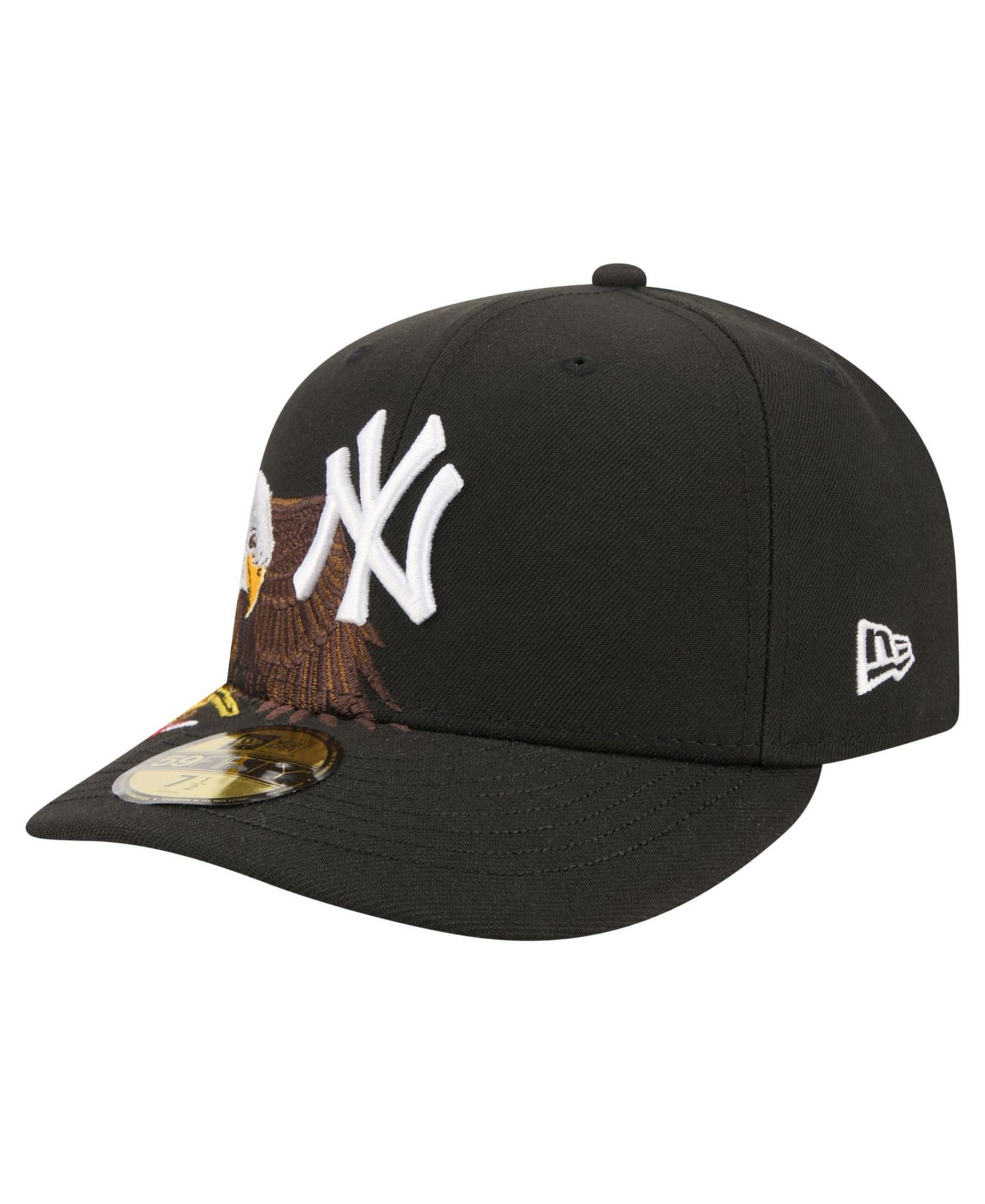 Мужская кепка New Era Black New York Yankees Americana Bald Eagle Pre-Curved 59FIFTY Fitted Hat — фото 3