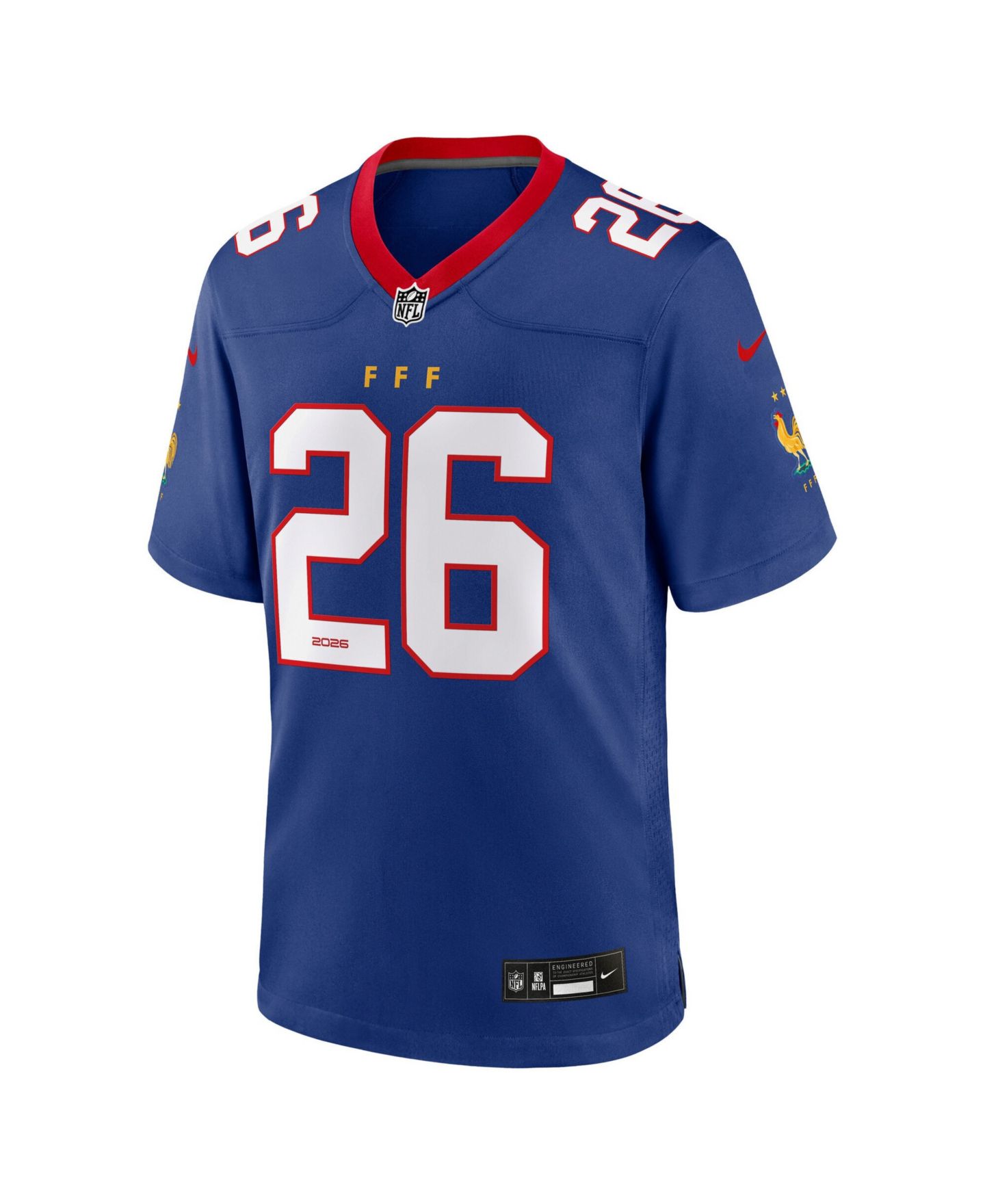 Мужской топ Nike Blue France National Team x NFL Game Jersey — фото 3