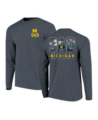 Men's Navy Michigan Wolverines Father's Day Campus Drawing Long Sleeve T-Shirt