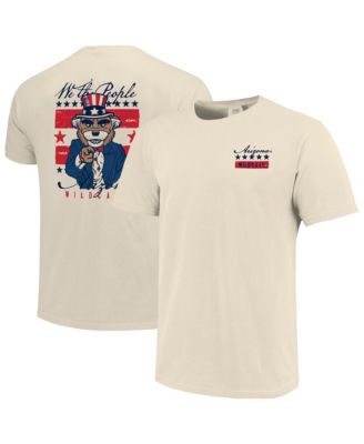 Men's Cream Arizona Wildcats Uncle Sam Mascot T-Shirt