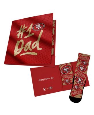 Men's and Women's Scarlet San Francisco 49ers #1 Dad Gift Card Socks