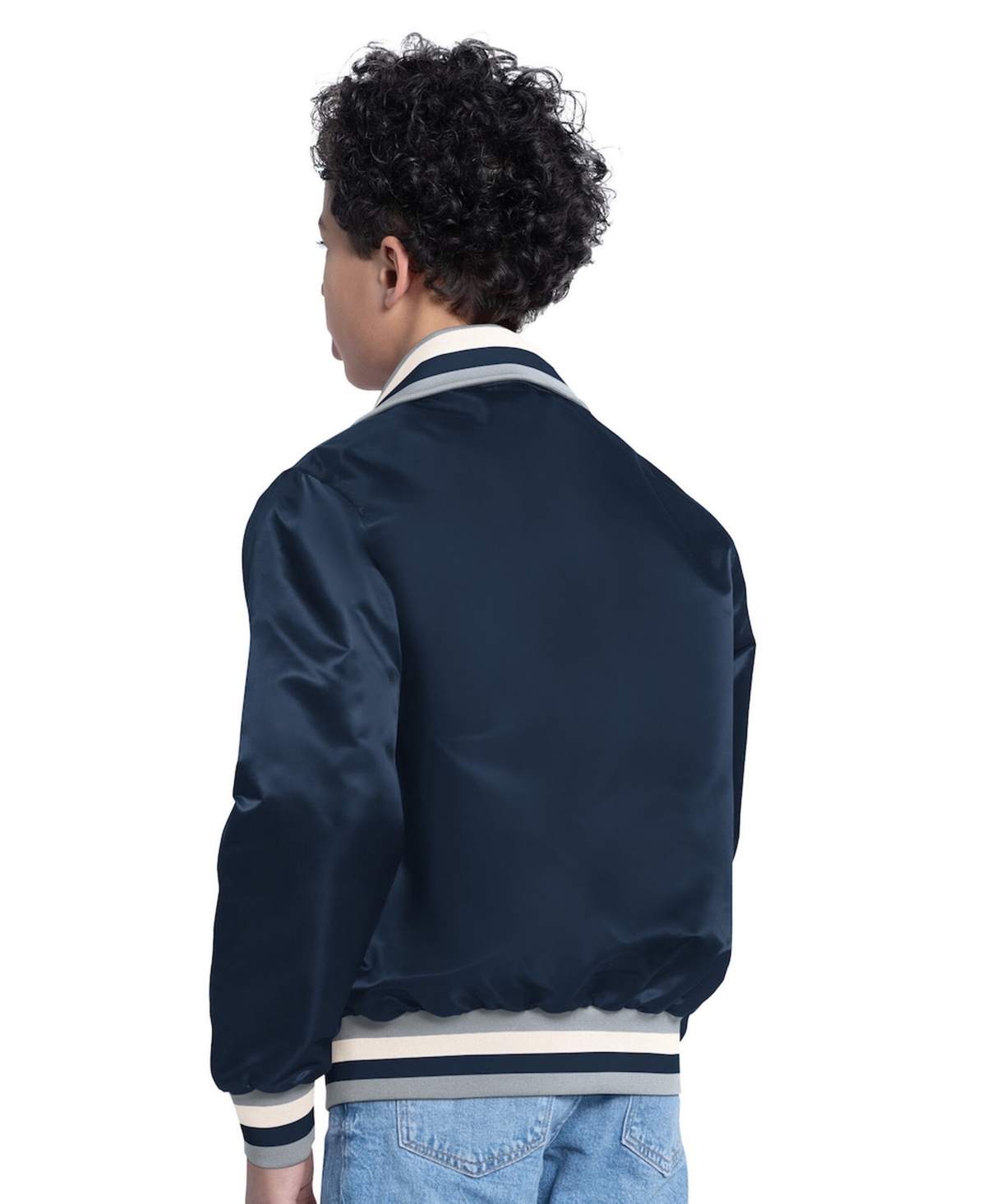 Starter Big Boys and Girls Navy New York Yankees The Captain Jr. Cooperstown Collection Full-Zip Varsity Jacket