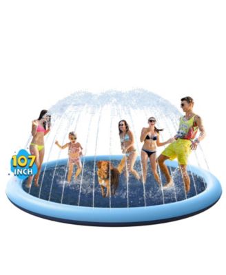 107" Non-slip Splash Pad Sprinkler Pool Outdoor Water Play Mat Pet Dog Fountain Funyard