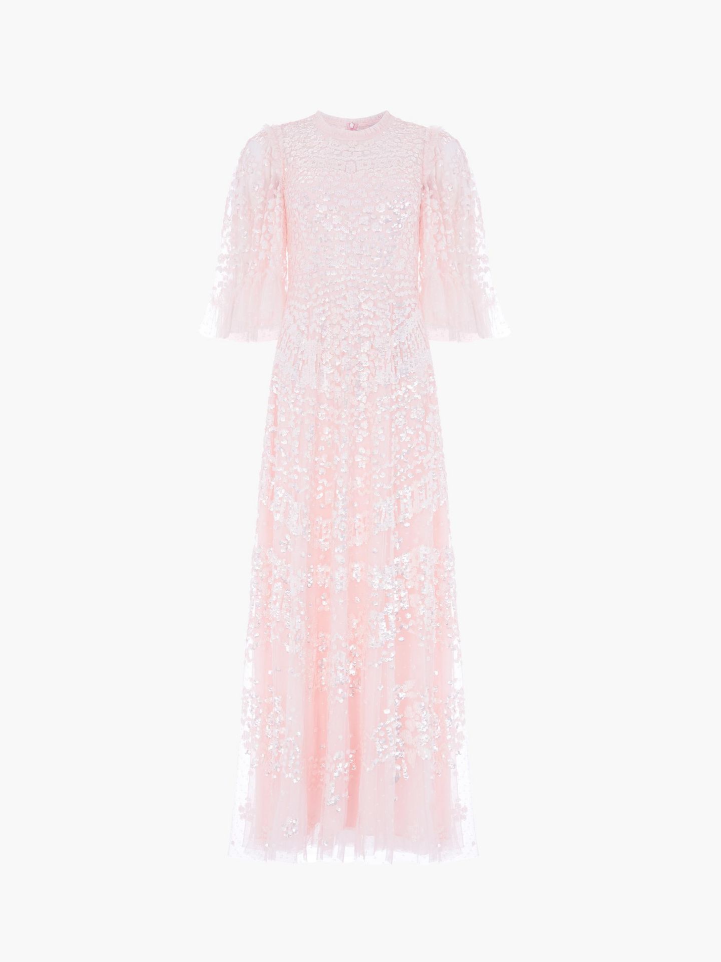 Женское платье Needle & Thread Anais Sequin 3/4 Sleeve Maxi Gown, цвет: Seashell — фото 5