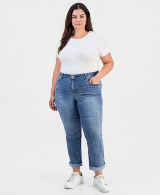 Plus Size Girlfriend AbSolution Straight-Leg Jeans