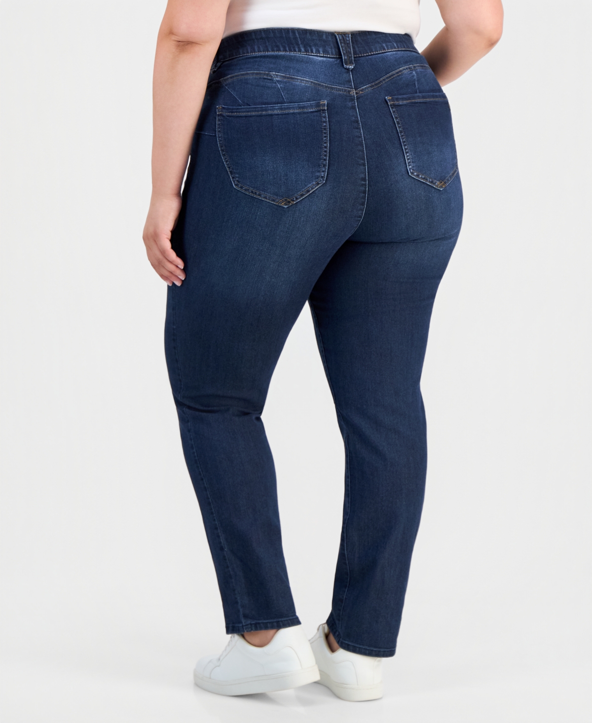 Democracy Plus Size Mid-rise Straight-leg Absolution Jeans In Indigo