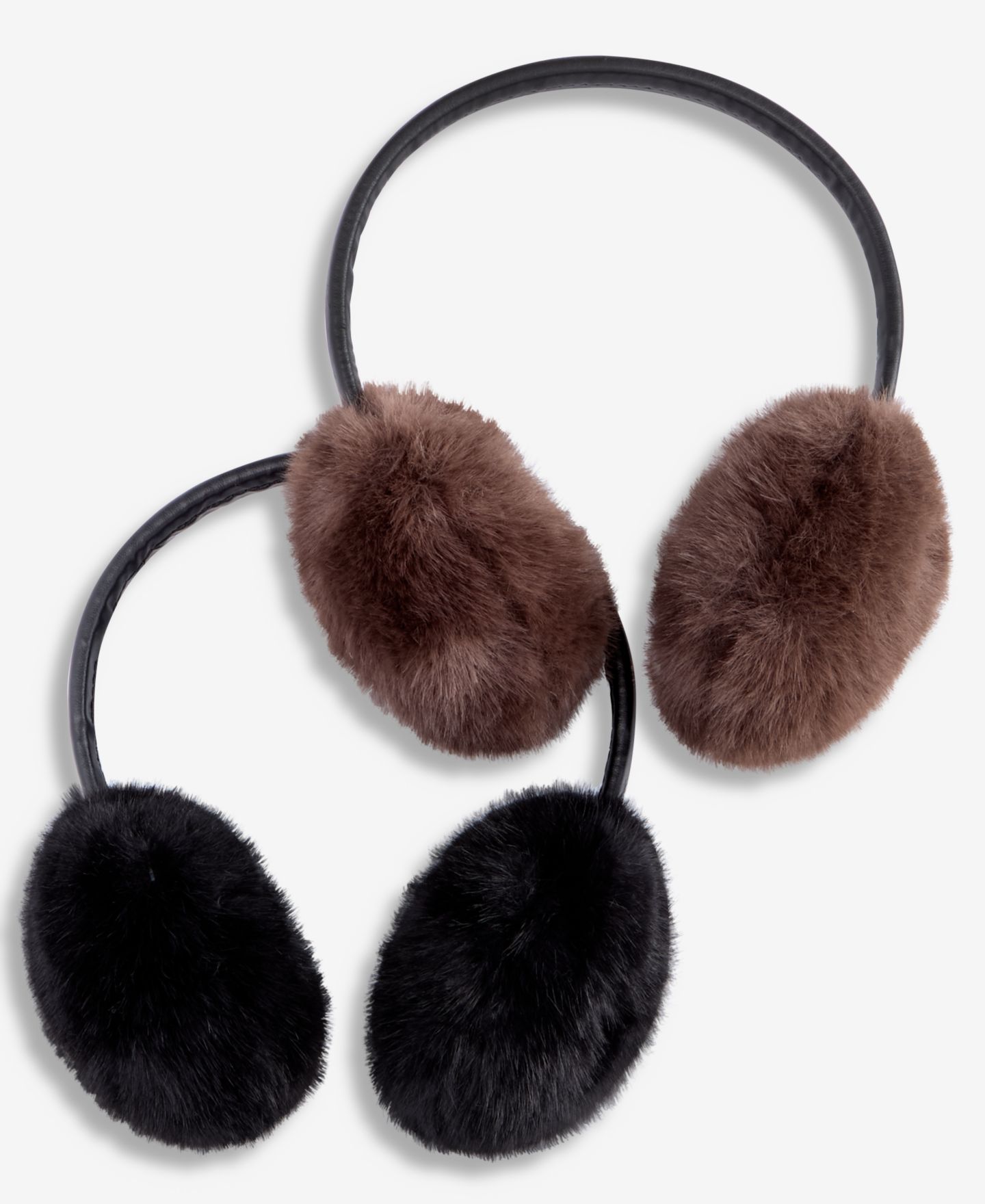 Женские головные уборы I.N.C. International Concepts Tipped Faux-Fur Earmuffs, цвет: Чёрный — фото 4