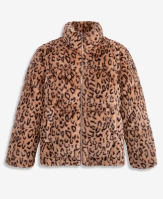 Girls' 4-16 Hooded Faux Fur Water-Resistant Puffer Jacket