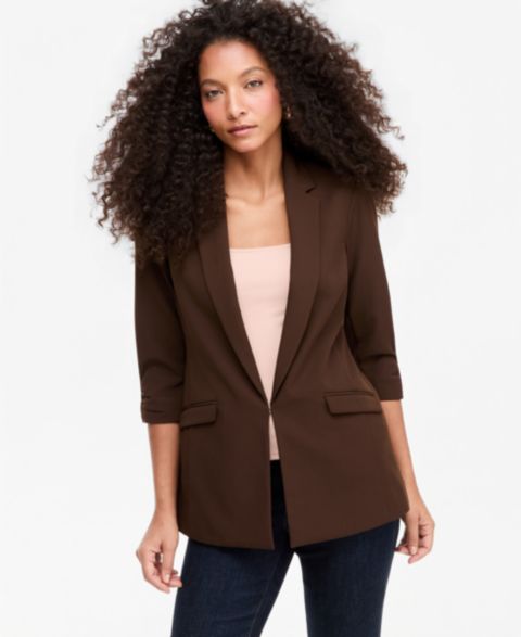 Женский пиджак I.N.C. International Concepts 3/4-Sleeve Blazer, цвет: Кофейный