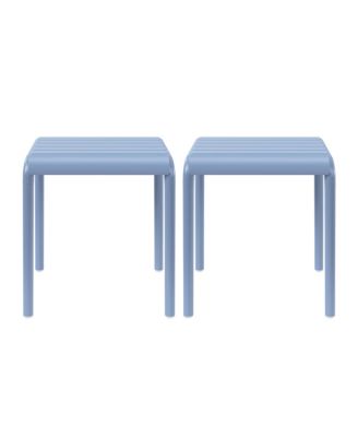 Plastic Modern Outdoor Patio Accent Side Tables (Set of 2)