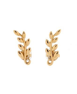 Olive Leaf Climber Earrings