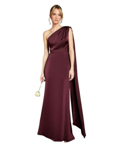 Женское платье Coast One Shoulder Maxi, цвет: Тёмно-коричневый