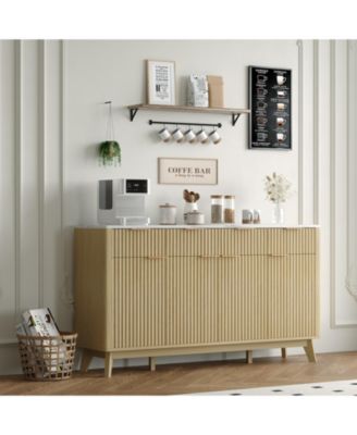 Modern Sideboard Buffet Cabinet for Dining Room, Elegant Storage Solution,Fluted Design, Spacious Drawers, Adjustable Shelves and Doors