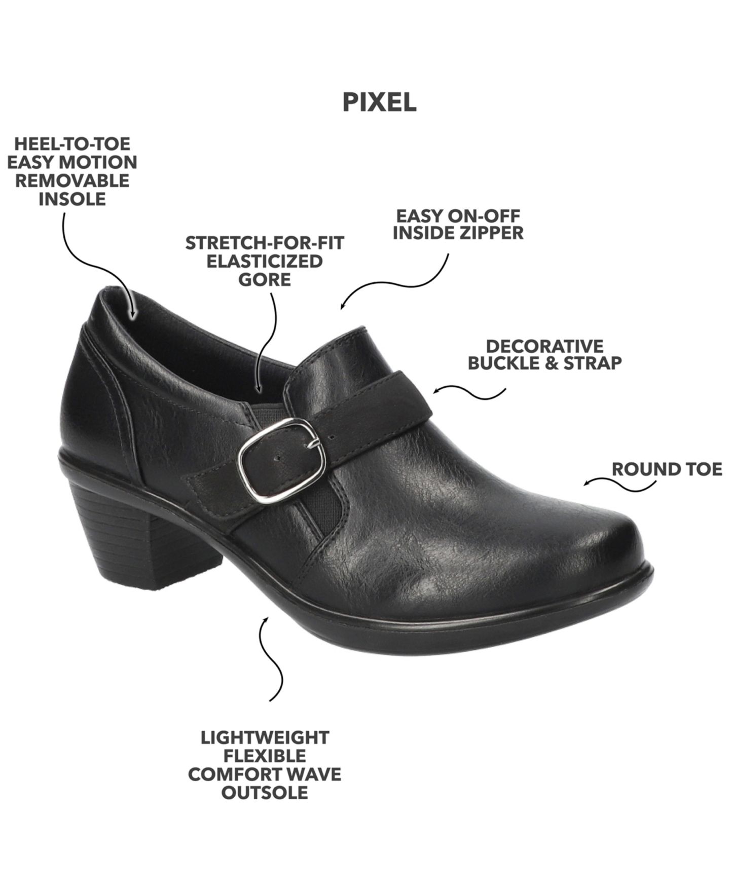 Женские ботинки Easy Street Pixel Round Toe Booties, цвет: Чёрный — фото 8