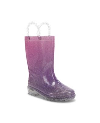 Kids Glitter Ombre Lighted Rain Boot