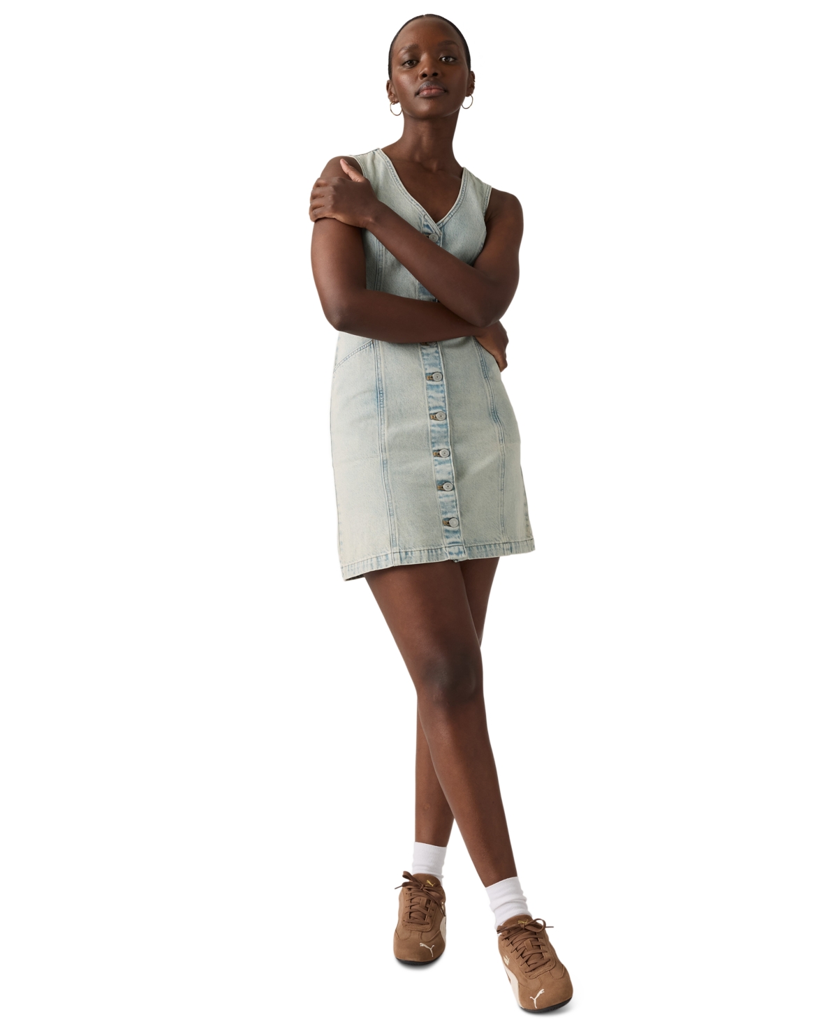 Levi's Women's Vianna Denim Button-Front Vest Dress