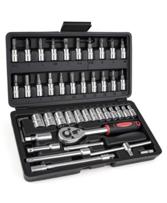 Ratchet Socket Wrench Set Metric Automotive Tool Kit