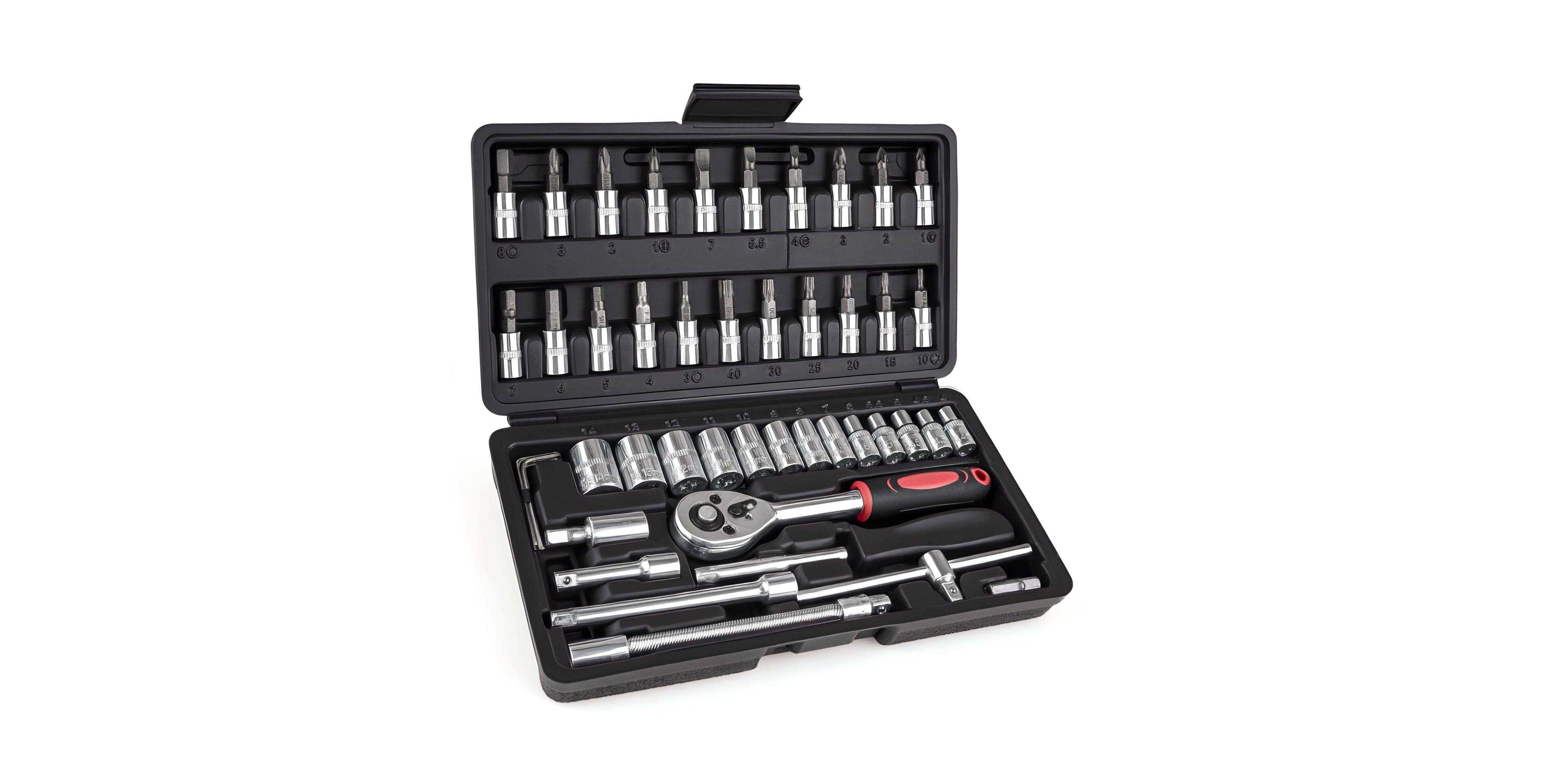 Xdovet Ratchet Socket Wrench Set Metric Automotive Tool Kit